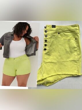 Torrid 5" High-Rise Midi Vintage Stretch Neon Shortie Shorts
